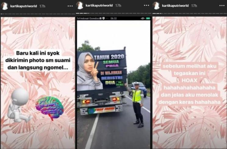 Unggahan Kartika Putri (Instagram @kartikaputriworld)