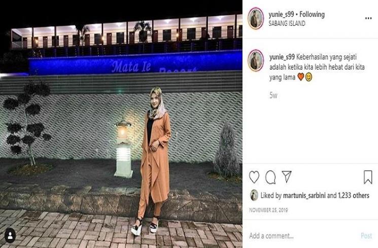 Sri Wahyuni, tunangan Martunis (Instagram @yunie_s99)