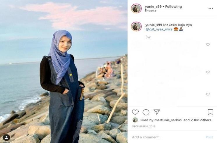 Sri Wahyuni, tunangan Martunis (Instagram @yunie_s99)
