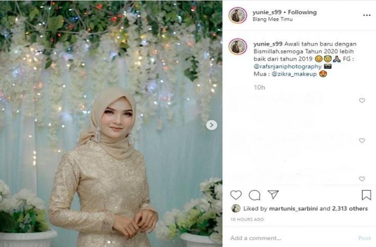 Sri Wahyuni, tunangan Martunis (Instagram @yunie_s99)