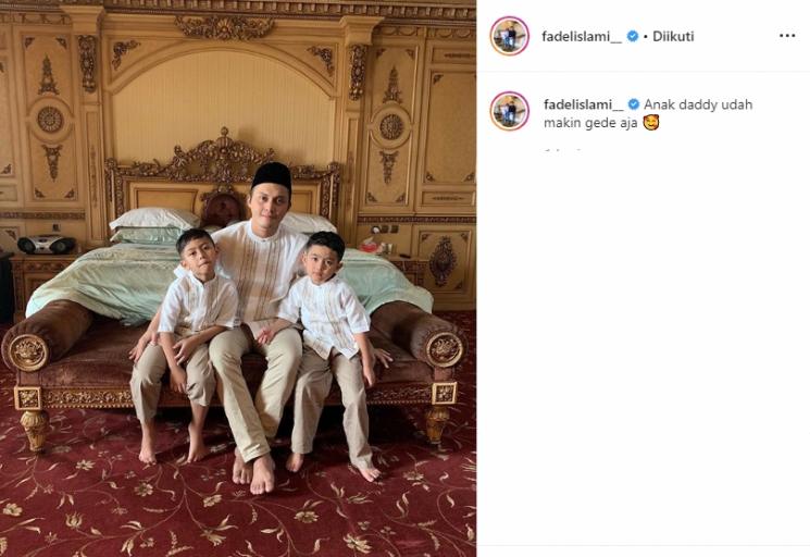 Fadel Islami dan dua anaknya (Instagram/@fadelislami)