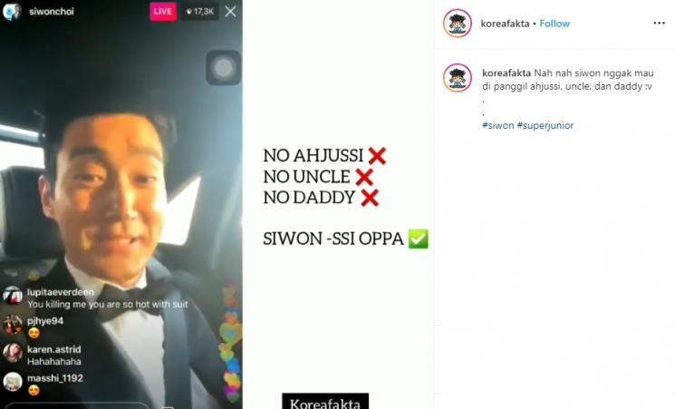 Siwon protes nama panggilan (Instagram/@koreafakta)