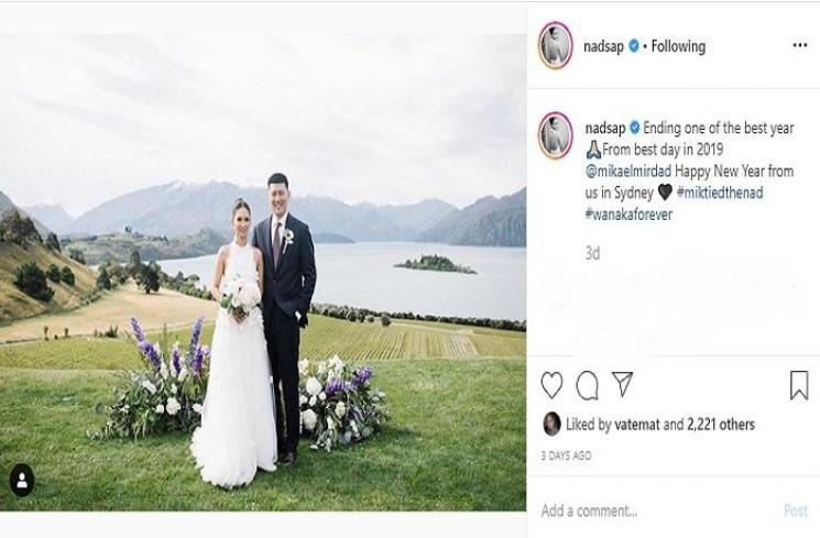 Momen resepsi kedua Nadia Saphira di Selandia Baru (Instagram @nadsap)