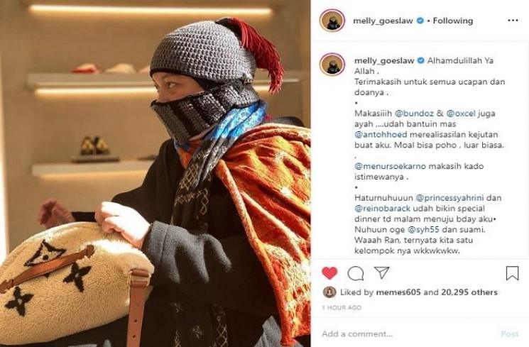 Melly Goeslaw ulang tahun (Instagram @melly_goeslaw)