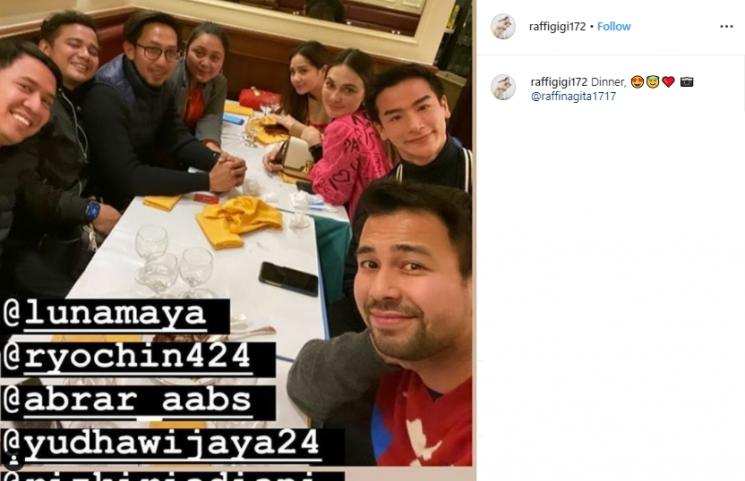 Potret Kedekatan Ryochin dan Luna Maya (Instagram/@raffigigi172)