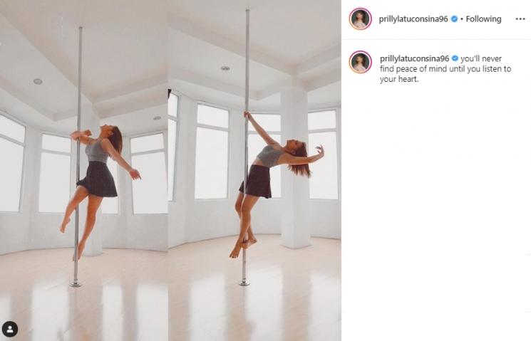 Pole dance Prilly Latuconsina (Instagram/@prillylatuconsina96)