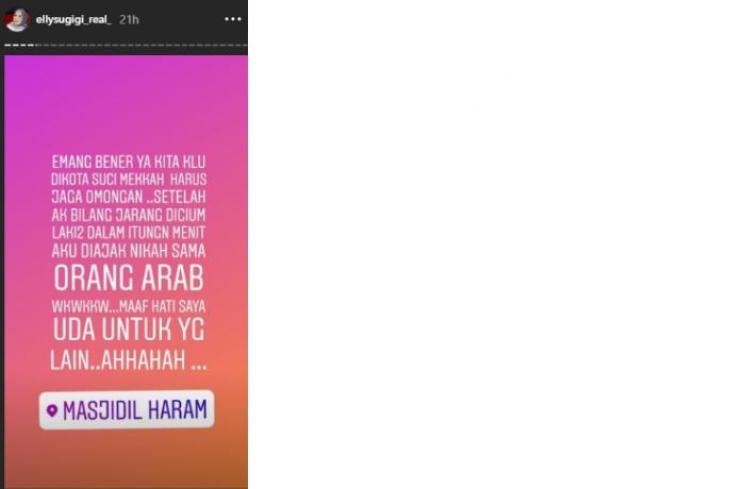 Elly Sugigi diajak menikah lelaki Arab (Instagram @ellysugigi_real_)