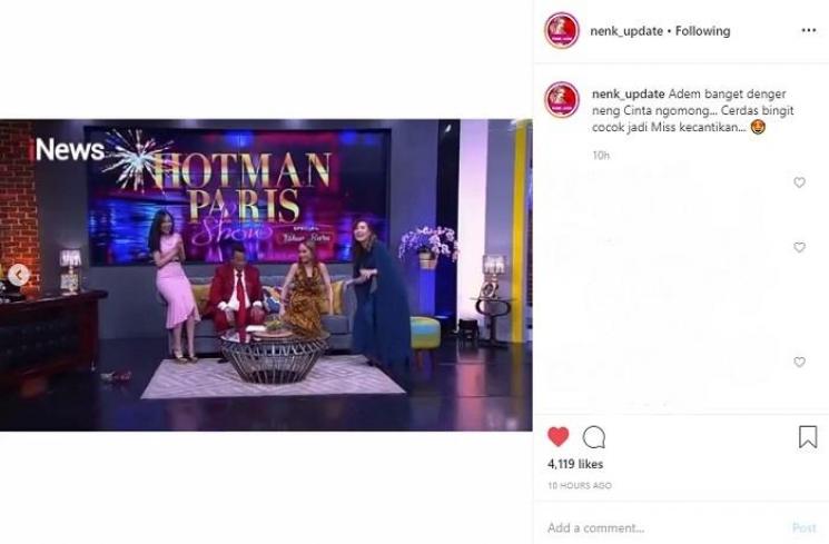 Hotman Paris dan Cinta Laura (Instagram @nenk_update)