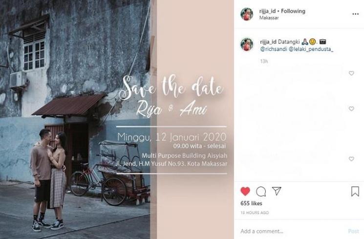 Rijja Abbas sebar undangan nikah (Instagram @rijja_id)