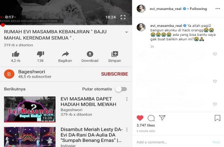 YouTube Evi Masamba Diretas (Instagram @evi_masamba_real)