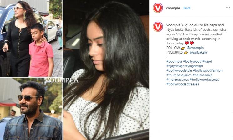 Keluarga Kajol Hadiri Pemutaran film Tanhaji (Instagram/@voompla)
