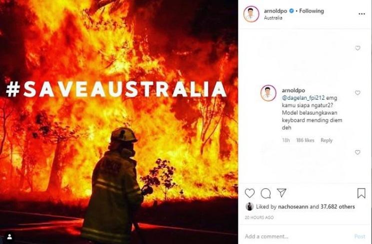 Chef Arnold galang donasi untuk Australia (Instagram @arnoldpo)