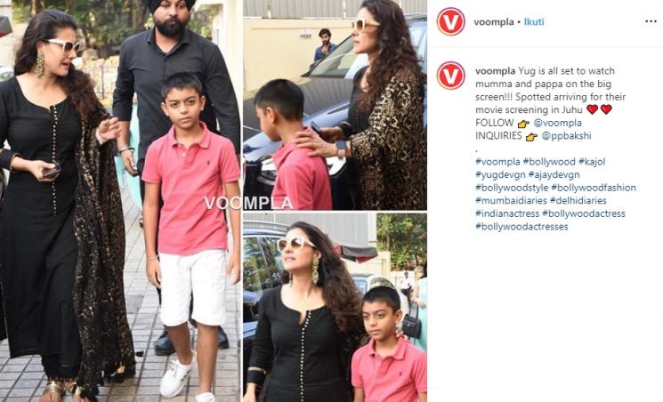 Kajol dan Yug Devgan Hadiri Pemutaran film Tanhaji (Instagram/@voompla)