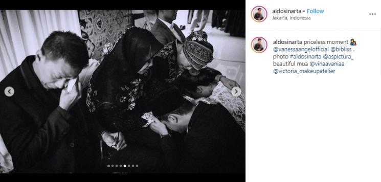 Momen pernikahan Vanessa Angel dan Bibi Ardiansyah (Instagram/@aldosinarta)