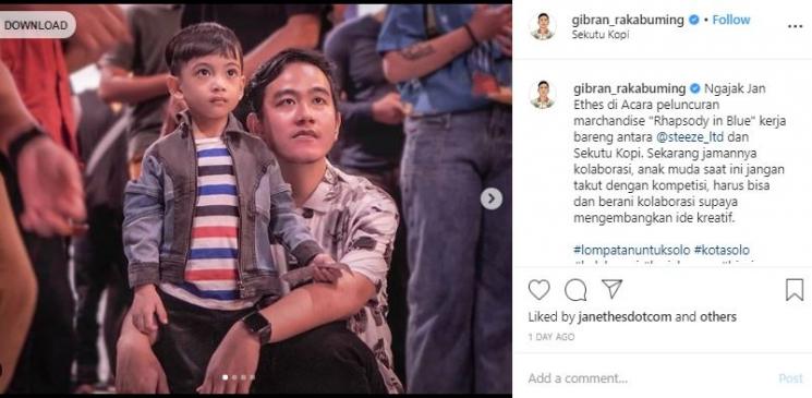 Gibran Rakabuming dan Jan Ethes. (Instagram/@gibran_rakabuming)
