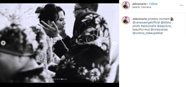 Momen pernikahan Vanessa Angel dan Bibi Ardiansyah (Instagram/@aldosinarta)