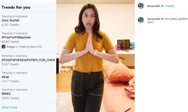 Dara Arafah. (Twitter, Instagram/@daraarafah)