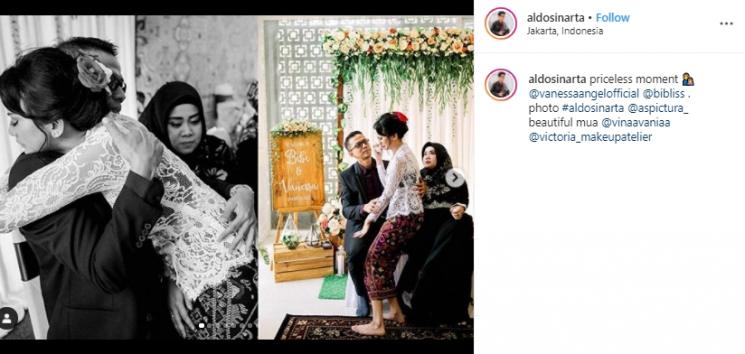 Momen pernikahan Vanessa Angel dan Bibi Ardiansyah (Instagram/@aldosinarta)
