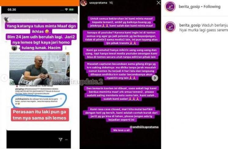 Ussy Sulistiawaty minta maaf. (Instagram/@berita_gosip)