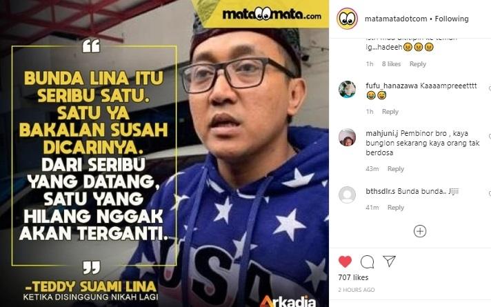 Teddy dicap merebut Lina dari Sule.