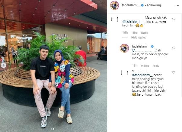 Muzdalifah dan suaminya, Fadel Islami. (Instagram/@fadelislami__)