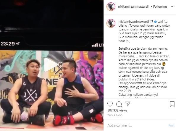 Nikita Mirzani komentari pernyataan Andhika Pratama. (Instagram/@nikitamirzanimawardi_17)