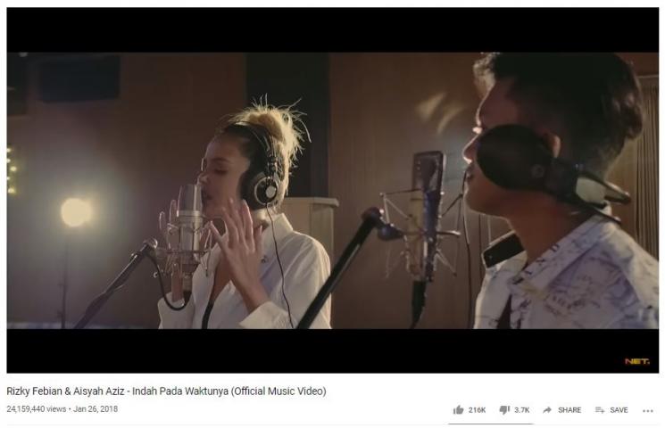 Rizky Febian dan Aisyah Aziz. (Youtube/NETTalentManagement)