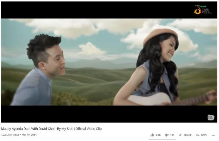 Maudy Ayunda dan David Choi. (Youtube/TrinityOptimaProduction)