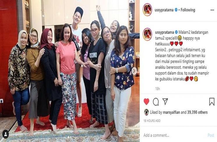 Ussy Sulistiawaty kedatangan tamu spesial (Instagram @ussypratama)