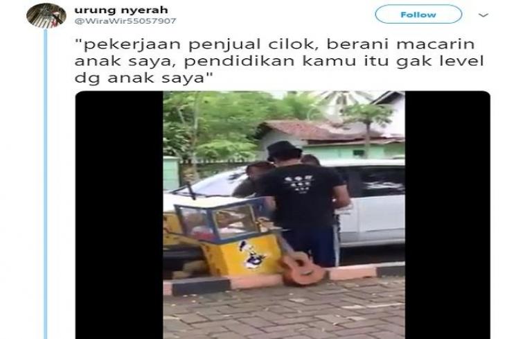 Viral video penjual cilok dilabrak orangtua pacar (Twitter @WiraWir55057907)