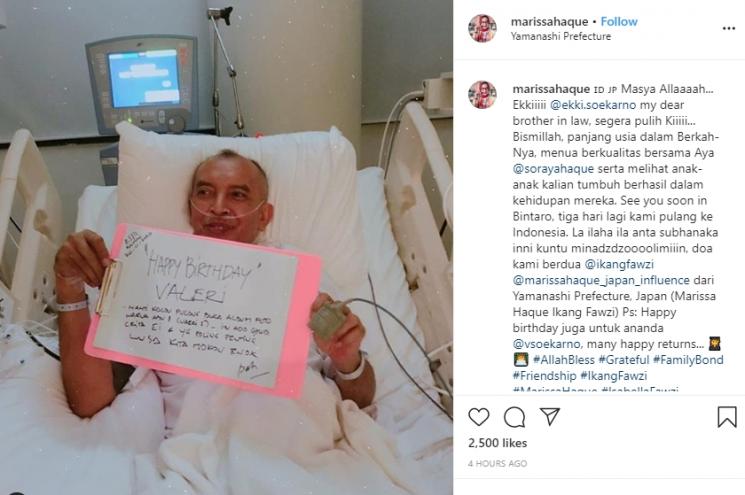 Unggahan Marissa Haque cepat pulang untuk Ekki Soekarno (Instagram/@marissahaque)
