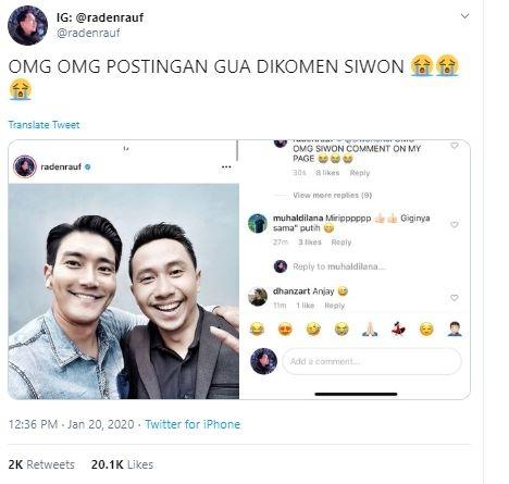 Raden Rauf dan Choi Siwon. (Twitter/@radenrauf)