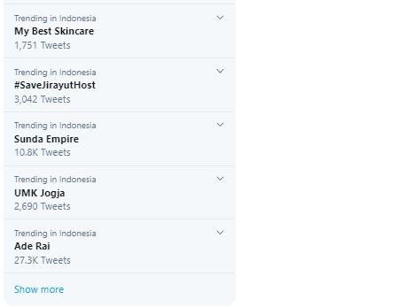 Jirayut jadi trending topic. (Twitter)