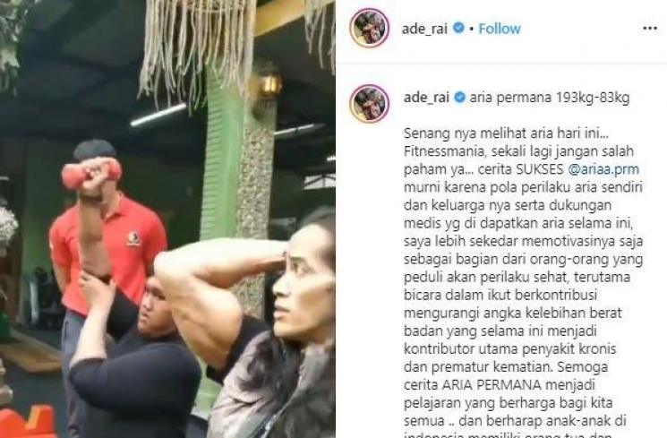 Ade Rai dan Aria Permana. (Instagram/@ade_rai)