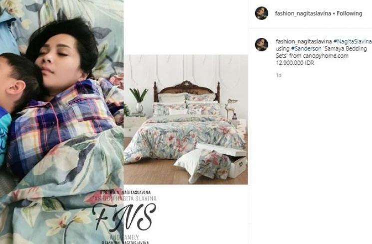 Harga satu set sprei Nagita Slavina. (Instagram/@fashion_nagitaslavina)