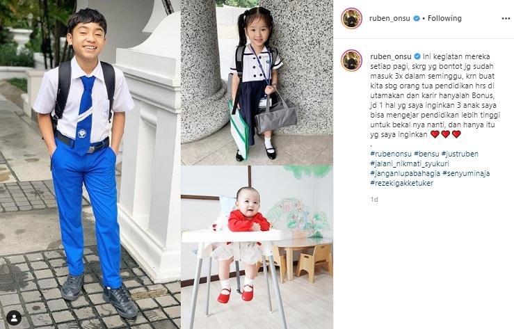 Anak-anak Ruben Onsu dan Sarwendah. (Instagram/@ruben_onsu)