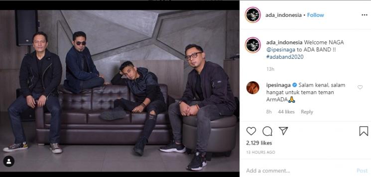Naga gabung Ada Band (Instagram/@ada_indonesia)