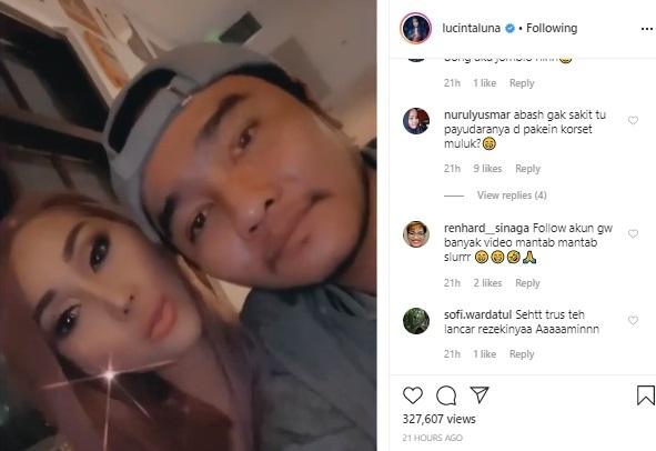 Lucinta Luna pamer Abash berewok. [capture Instagram]