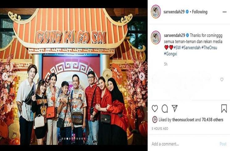Dinner Imlek Sarwendah dan keluarga (Instagram @sarwendah29)
