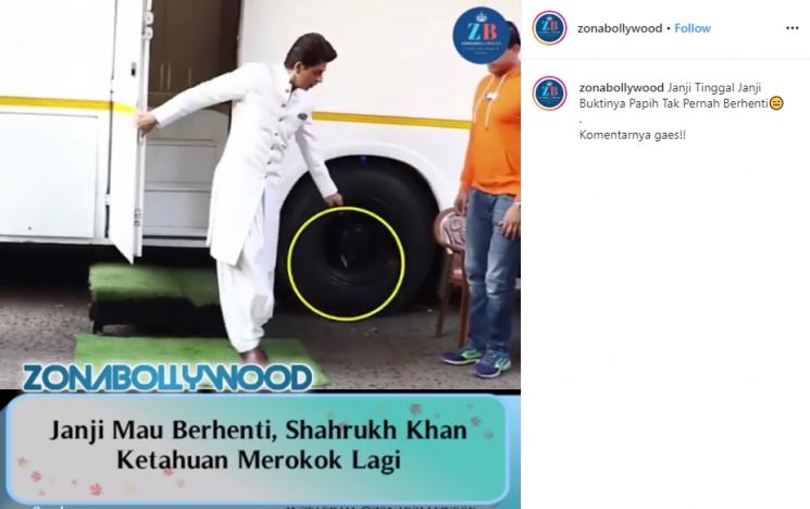 Shah Rukh Khan kepergok buang putung rokok (Instagram/@zonabollywood)
