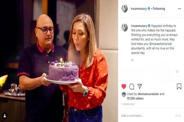 Maia Estianty ulang tahun (Instagram @irwanmussry)