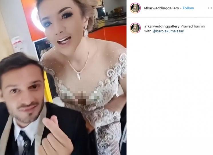 Pemotretan Barbie Kumalasari dan seorang bule (Instagram/@afkarweddinggallery)