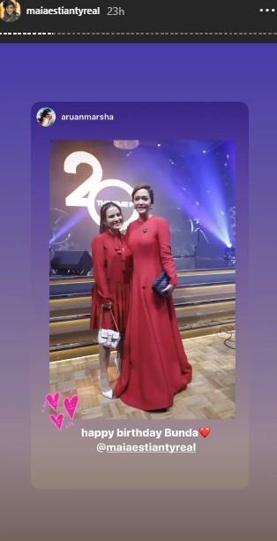 Ucapan ulang tahun Marsha Aruan untuk Maia Estianty. (Instagram)