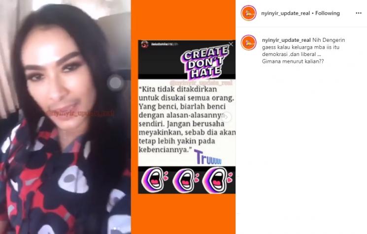 Klarifikasi Iis Dahlia tentang ucapan putrinya (Instagram/@nyinyir_update_real)