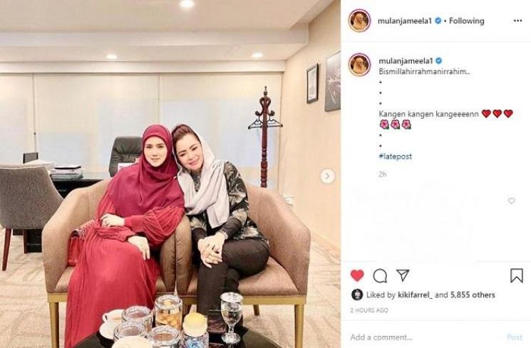 Mulan Jameela kangen-kangenan dengan rekan kerjanya (Instagram @mulanjameela1)