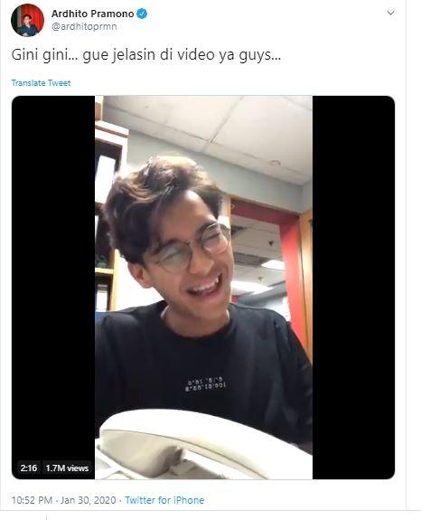 Ardhito Pramono. (Twitter/@ardhitoprmn)