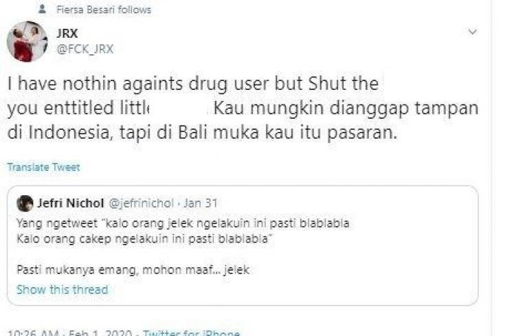 Jerinx SID. (Twitter/@fck_jrx)