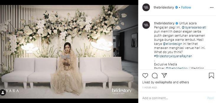Momen pengajian pernikahan Isyana Sarasvati. (Instagram/@thebridestory)