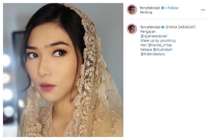 Momen pengajian pernikahan Isyana Sarasvati. (Instagram/@ferryfahrizal)