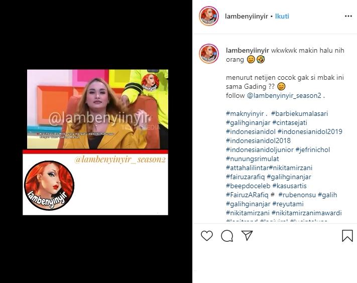 DJ Wilda beri pesan khusus ke keluarga Gading Marten (Instagram/@lambenyiinyir)